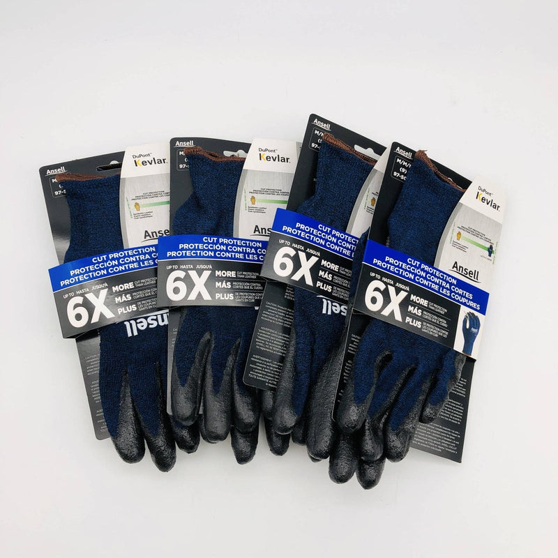Ansell 97-505 Cut Resistant Work Glove Sz Medium 9 Nitrile Foam Palm 4 Pairs 8