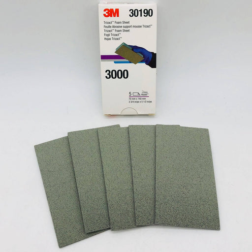 3M 30190 Foam Sheet Trizact Sanding 2-3/4 x 5-1/2 Hookit P3000 5 Sheets Per Pack 1