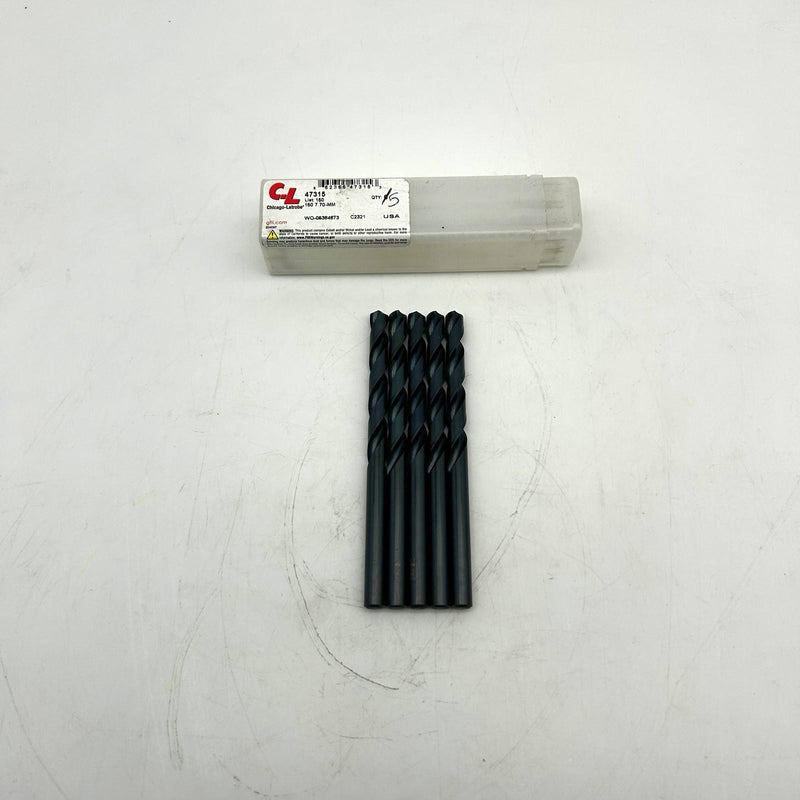 Chicago-Latrobe 47315 Jobber Length Drill Bit 150 7.70mm Black Oxide HSS 5pk 8