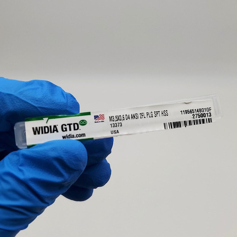 Widia M3.5 x 0.6 D4 Spiral Point Tap 2 Flute 17.46mm Thread 50.88mm OAL 13373 3