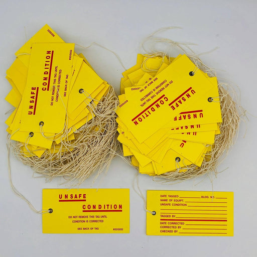 Linco 0010052 Unsafe Condition Tag Yellow Red 2-5/8in x 5-1/4in Lot of 200 Tags 1