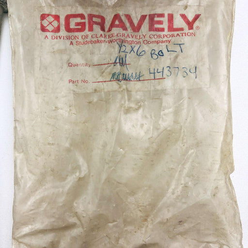 Gravely 443734 Bolt Hex .50-13x6 OEM NOS Replaced by 05961800 2