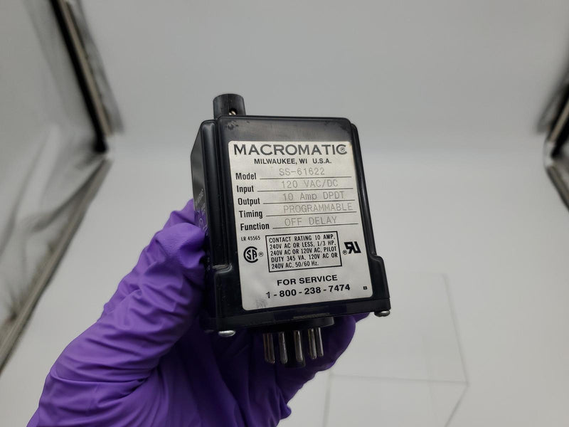 Macromatic SS-61622 Time Delay Relay 10A 240VAC 11 Pin Double Pole Double Throw 3