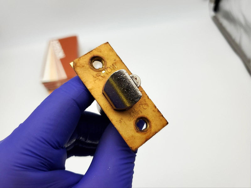 Arrow Door Knob Storeroom Lock Bright Brass 2-3/8" BS SFIC Ready M12TA RH NOS 7