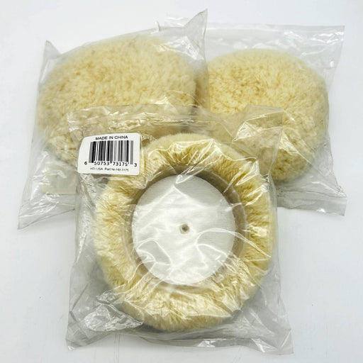 Hi-Tech Industries HB-3175 Mini Buffing Cutting Pad Wool 3.5in Hook and Loop 3pk 1