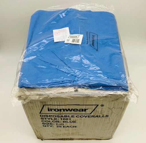 Ironwear 1601 Disposable Coverall Sz Large Flame Resis SMS Polypropylene 25/case 1