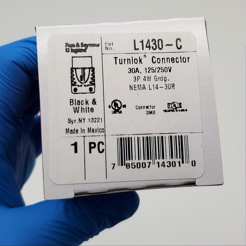 Legrand L1430-C Turnlok Plug Connector 30A NEMA L14-30R 4 Pole 125/250V B&W 5