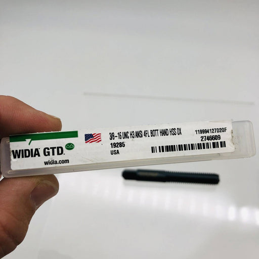 Widia GTD 19285 Straight Flute Tap 3/8-16 Bottoming Right Hand 4 Flutes HSS 2