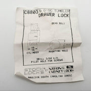 National C8803 Cabinet Drawer Lock Bright Brass 7/8" Diameter 15/16 Length NOS 6