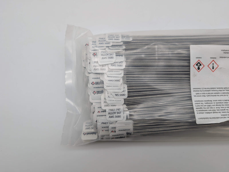 PolyMet AMS5680J 347 Stainless Steel Welding Wire 0.045" x 18" Pack of 5lbs