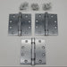 3x Hager Door Hinges ECBB1100 Full Mortise Satin Chrome 4.5" x 4.5" NOS 2