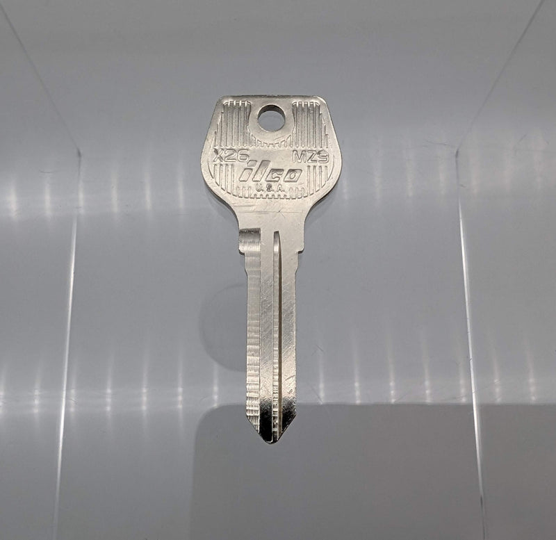 10x Ilco X26 Key Blanks for Some Older Mazda & Ford Vehicles Nickel Plated