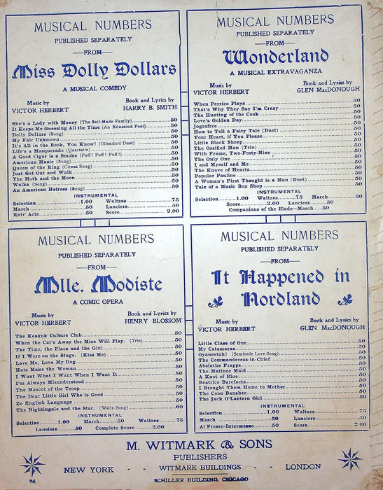 1906 In The Isle Of Our Dreams Sheet Music Victor Herbert Henry Blossom Red Mill 4