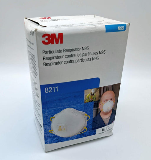 3M N95 Particulate Respirators Disposable 8211 w/ Exhalation Valve Pack of 10 1
