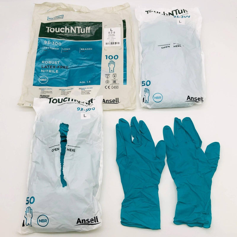 Ansell 93300 Disposable Gloves Sz Large 8 TouchNtuff TOUCHNTUFF Nitrile 100pk 1