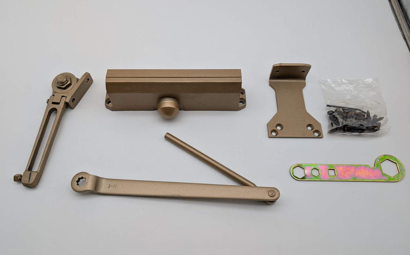 Yale 155BC Narrow Stile Door Closer Tri-Pack Hold Open Backcheck Bronze Lacquer