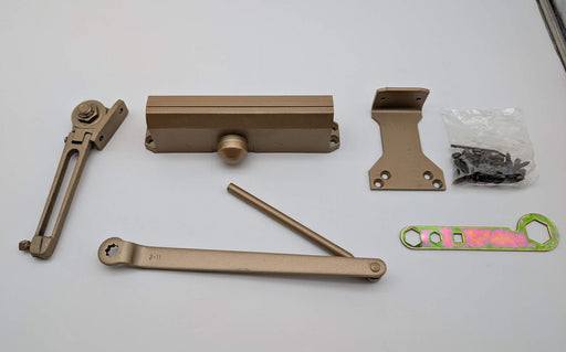 Yale 155BC Narrow Stile Door Closer Tri-Pack Hold Open Backcheck Bronze Lacquer 1