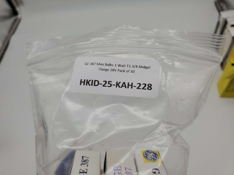 GE 387 Mini Bulbs 1 Watt T1 3/4 Midget Flange 28V Pack of 10 4