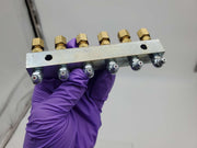 Alemite 6136 Grease Fitting Header Block 6 Point 1/8" NPT Female 1/4" Tubing 4