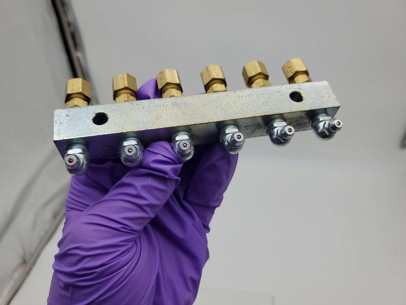 Alemite 6136 Grease Fitting Header Block 6 Point 1/8" NPT Female 1/4" Tubing 4