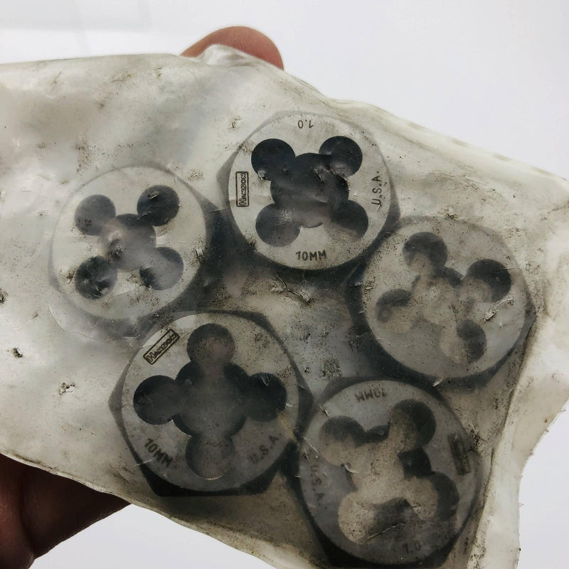 Irwin Hanson 6638 Die 10mm x 1 Hexagon High Carbon Steel 1in Across Flat RH 5pk 3