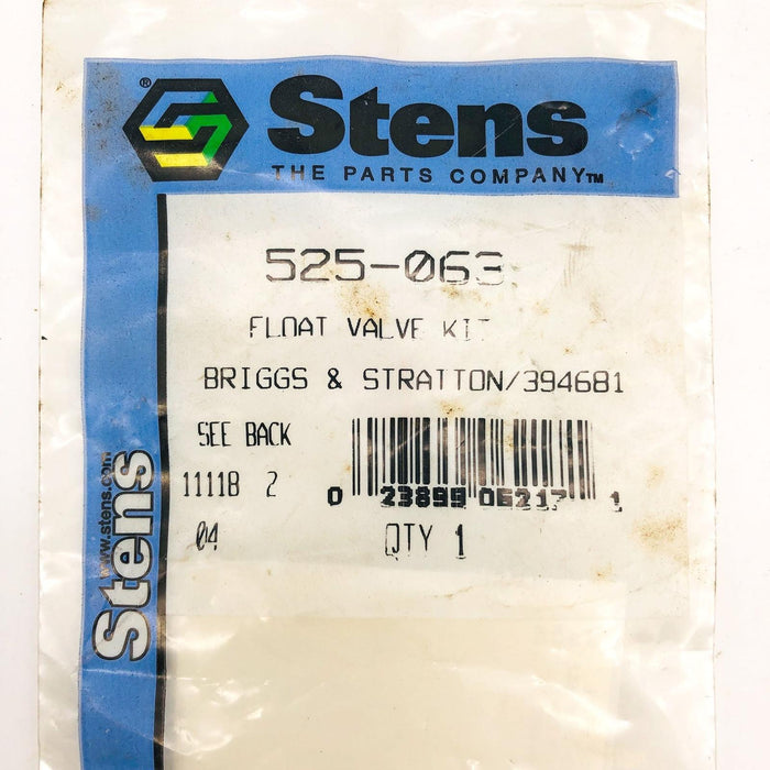 Stens 525-063 Float Valve Kit New NOS For Briggs & Stratton 394681 Sealed 7