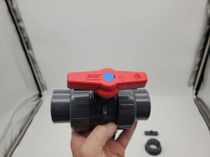 Spears 1839-012 1-1/4" True Union Ball Valve PVC FKM Seal 235 PSI 2