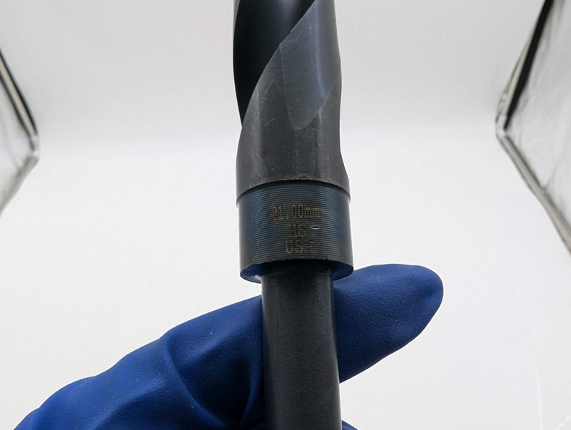 Cle-Line 21mm Silver & Deming Drill Bit 1/2" Shank 118 D Radial HSS Black Oxide 3