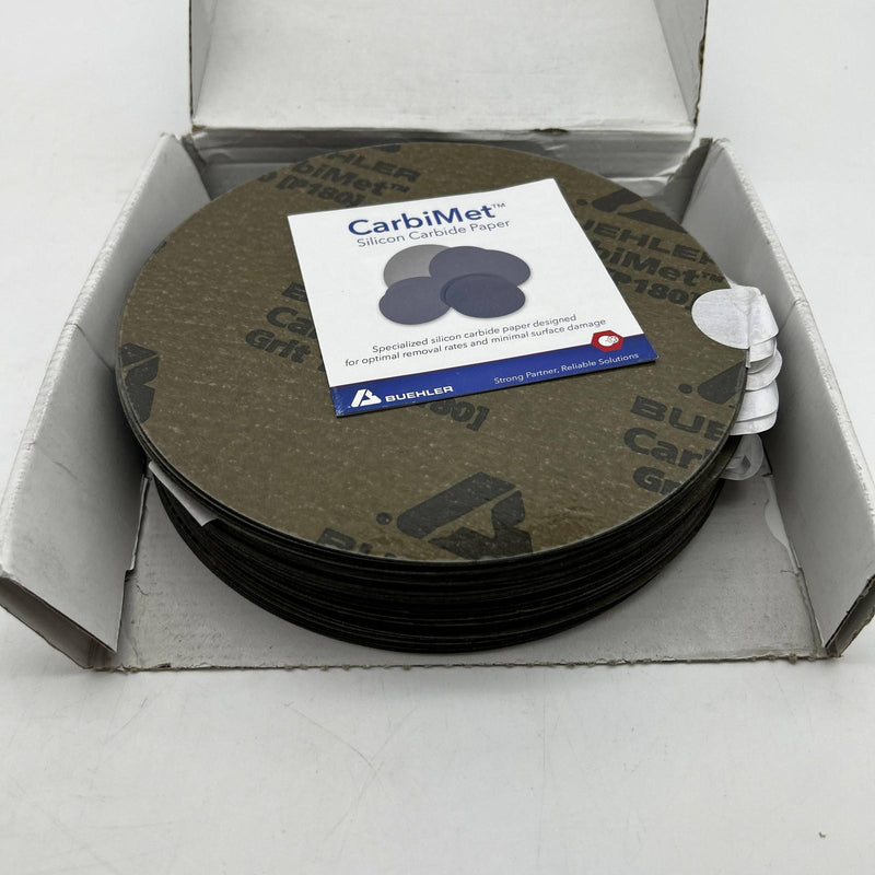 Buehler CarbiMet 36080180 Abrasive Discs SiC Paper 8in 180 Grit PSA 90/BX 7