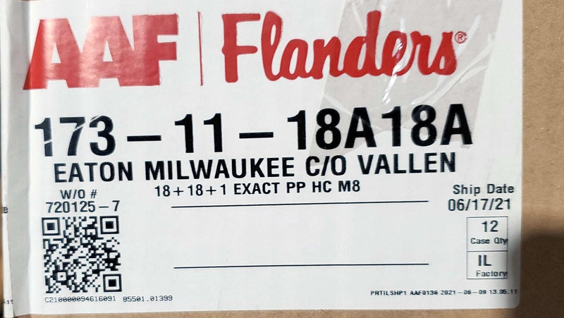 AAF Flanders 18x18x1 Air Filters PP HC Merv 8 173-11-18A18A Pack of 12 3