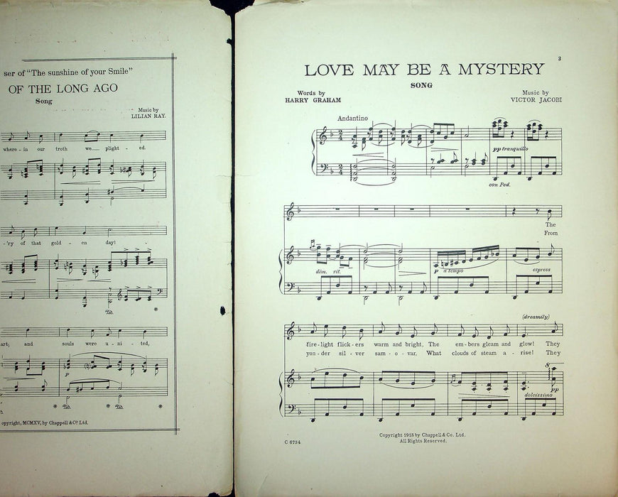 1915 Love May Be A Mystery Sybil Musical Play Sheet Music Large Victor Jacobi 2