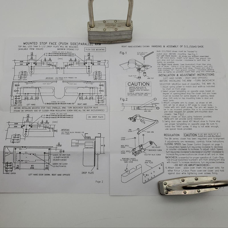 Design Hardware 416 Closer Arm Heavy Duty Deadstop Dark Bronze fits 416 Closers 12