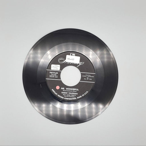 Sarah Vaughan Mr. Wonderful Single Record Mercury 1955 70777X45 1