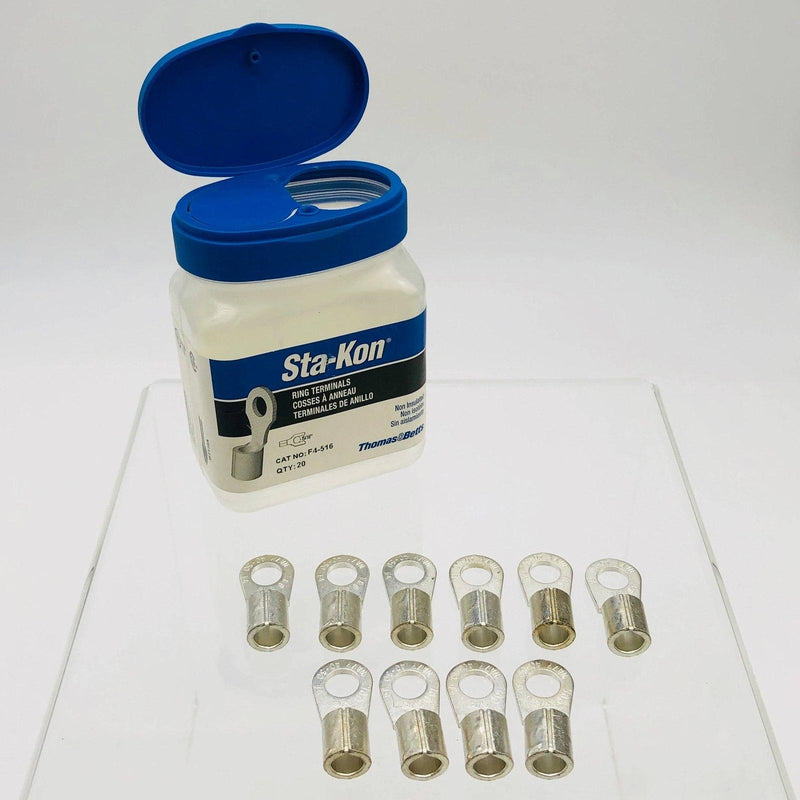 Thomas & Betts Sta-Kon F4-516 Ring Terminal 5/16 Non Insulated Brazed Seam 10pk 1