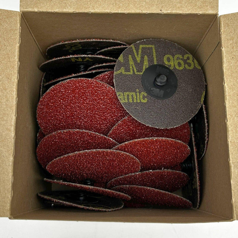 3M Roloc 11108 Disc 3in TR 963G 24 Grit Very Course Quick Change Ceramic 50pk 1