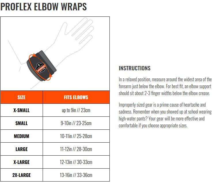 Ergodyne ProFlex 500 Elbow Brace Wrap Support X-Large 12-13" Black 6