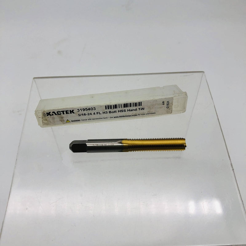 Exactek 3195403 End Mill 5/16-24 4 Flute H3 Bott HSS Hand TiN G1521 9