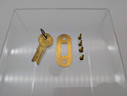 Illinois Sliding Door Lock T-Bolt 1" L 7/8" D Polished Brass Keyed Alike D3830 4