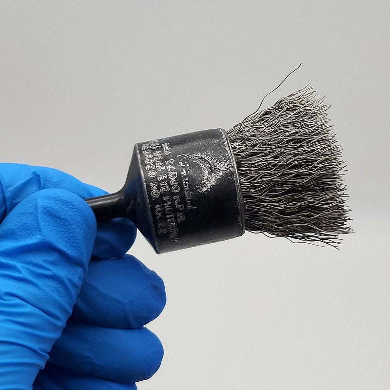 Weiler 1" Crimped Wire End Brush 10022 0.0104" Steel Fill 1/4" Dia 5/8" Len Stem 1