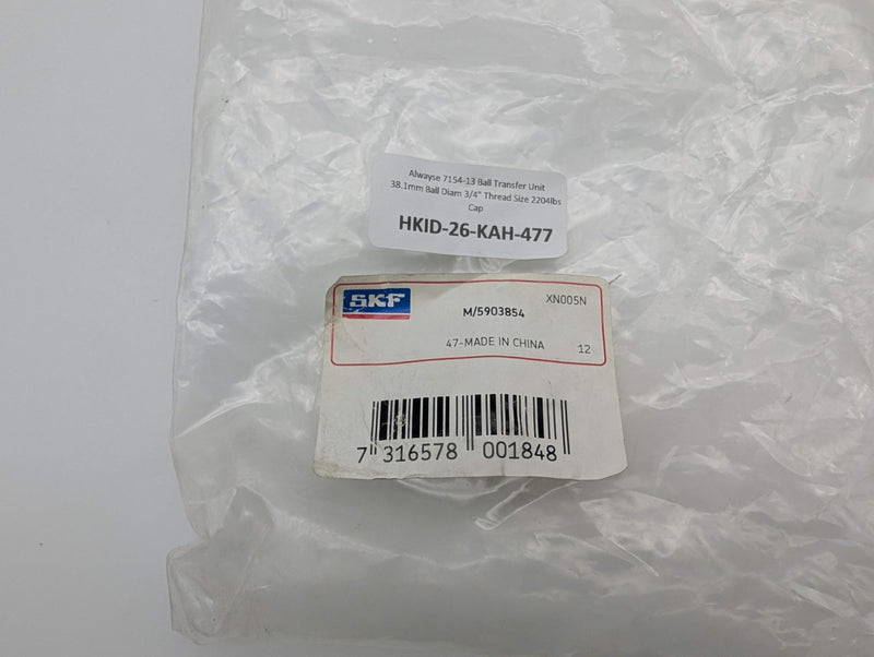 Alwayse 7154-13 Ball Transfer Unit 38.1mm Ball Diam 3/4" Thread Size 2204lbs Cap