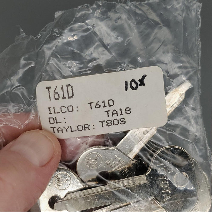 10x Ilco T61D Key Blanks 1981-83 Toyota Celica Valet Nickel Plated NOS 3