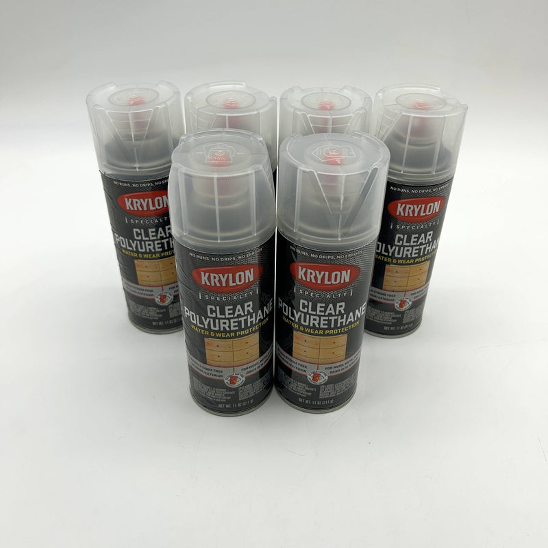Krylon K07005777 Clear Polyurethane Spray Gloss Finish 11oz Can 6pk/Case
