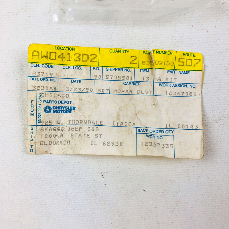 Mopar 83502150 Nut Washer Kit OEM NOS USA Made Sealed Brass 4