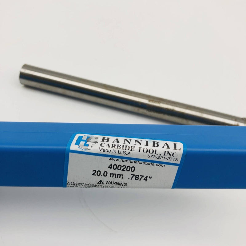 Hannibal 400200 Reamer 20.00mm .7874" Type 400 6 Flutes 9-1/2 OAL 5/8 Shank 3