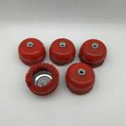 Langeman Cup Brush 6inch Nylon Filament 5/8-11 Thread 2500 Max RPM Lot of 5 9