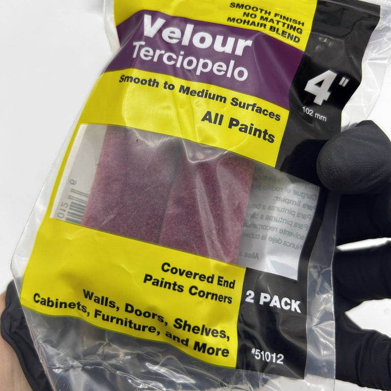 Whizz 51012 Purple Velour Mini-Roller Cover 4" 3/16 Nap No Matt Lot of 5 2-Pks