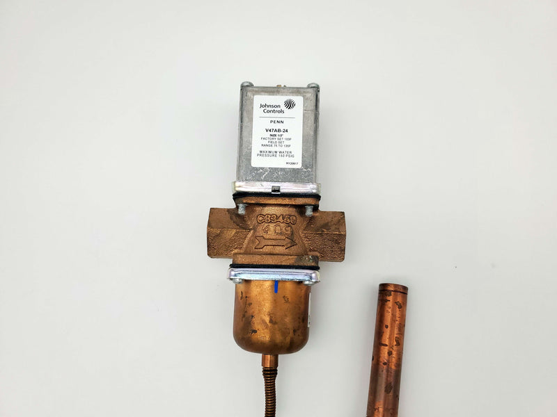 Johnson Controls V47AB-24C Water Regulating Valve 1/2" Temp Actuated 75 - 135F 2