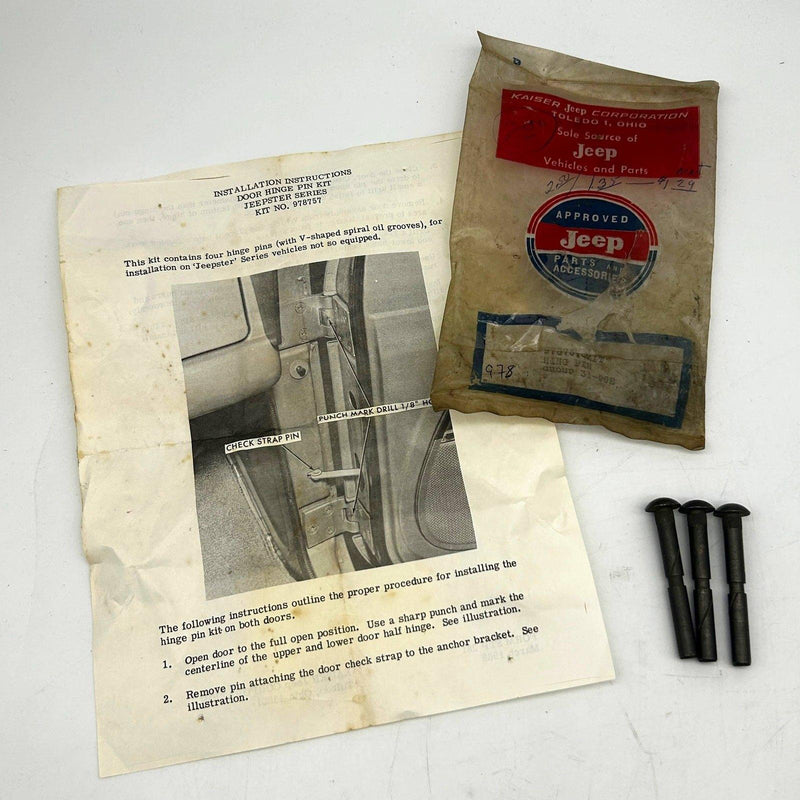 Kaiser Jeep 978757 Door Hinge Pin Kit for Jeepster Series OEM NOS Missing 1 Pin 1