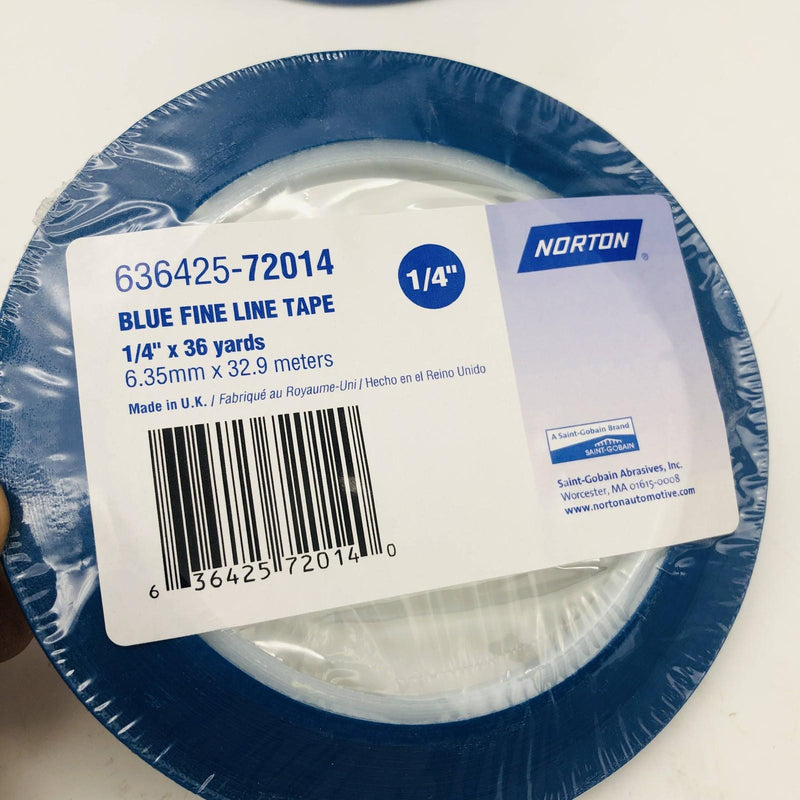 Norton 72014 Blue Fine Line Masking Tape 1/4" x 36 yards 636425-72014 12 Rolls 4