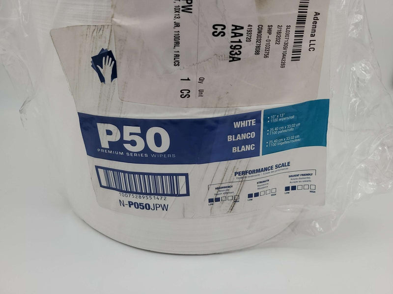 TaskBrand P50 Wipers Hydrospun 12" x 13" N-P050JPW Jumbo 1100 Wipers Per Roll 2